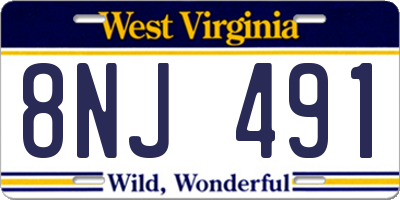 WV license plate 8NJ491