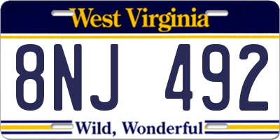 WV license plate 8NJ492