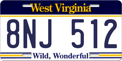 WV license plate 8NJ512