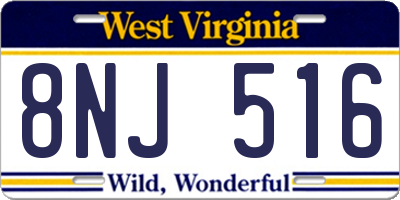 WV license plate 8NJ516