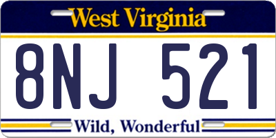 WV license plate 8NJ521