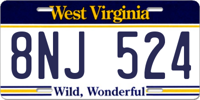 WV license plate 8NJ524