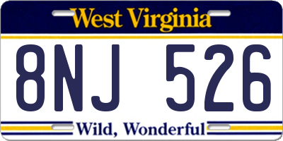 WV license plate 8NJ526