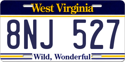WV license plate 8NJ527