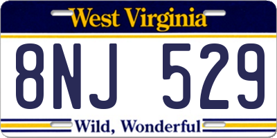 WV license plate 8NJ529