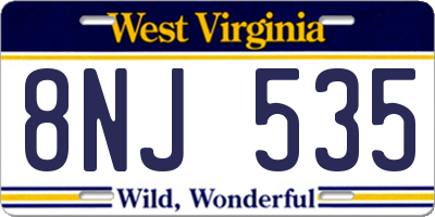WV license plate 8NJ535