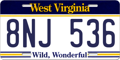 WV license plate 8NJ536