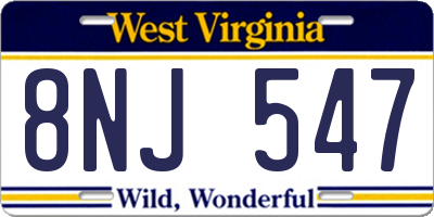 WV license plate 8NJ547