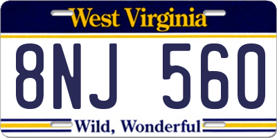 WV license plate 8NJ560