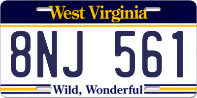 WV license plate 8NJ561