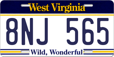 WV license plate 8NJ565