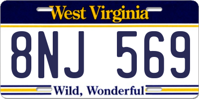 WV license plate 8NJ569