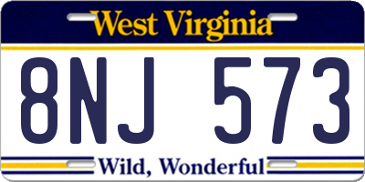 WV license plate 8NJ573