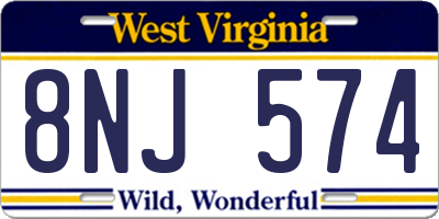 WV license plate 8NJ574