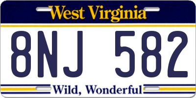 WV license plate 8NJ582