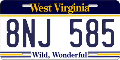 WV license plate 8NJ585