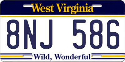 WV license plate 8NJ586
