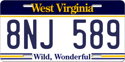 WV license plate 8NJ589