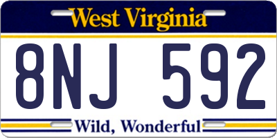 WV license plate 8NJ592