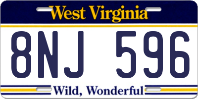 WV license plate 8NJ596