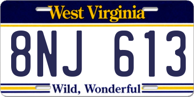 WV license plate 8NJ613