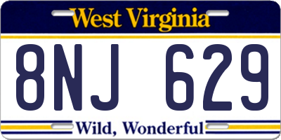 WV license plate 8NJ629