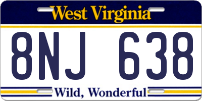WV license plate 8NJ638