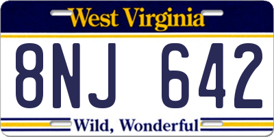 WV license plate 8NJ642