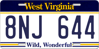 WV license plate 8NJ644