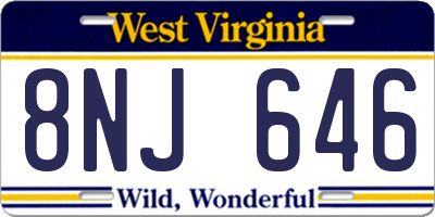 WV license plate 8NJ646