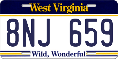 WV license plate 8NJ659