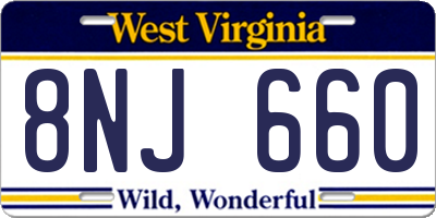 WV license plate 8NJ660
