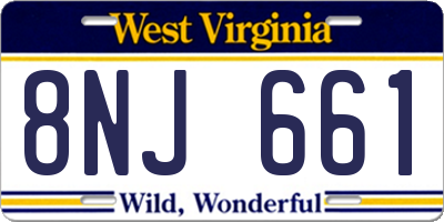 WV license plate 8NJ661