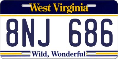 WV license plate 8NJ686
