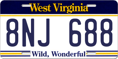 WV license plate 8NJ688
