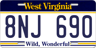 WV license plate 8NJ690