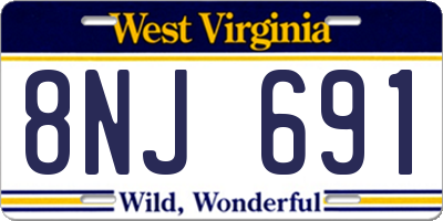 WV license plate 8NJ691