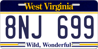WV license plate 8NJ699
