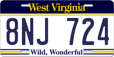 WV license plate 8NJ724