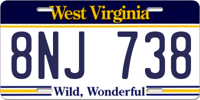 WV license plate 8NJ738
