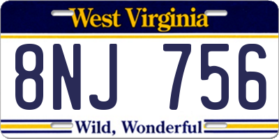 WV license plate 8NJ756