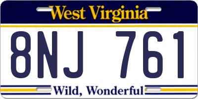 WV license plate 8NJ761