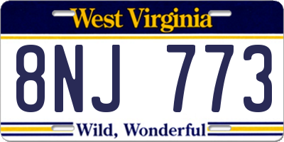WV license plate 8NJ773