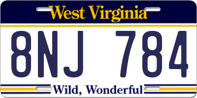 WV license plate 8NJ784