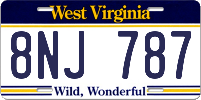 WV license plate 8NJ787
