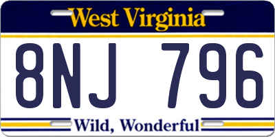 WV license plate 8NJ796