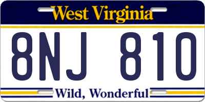 WV license plate 8NJ810