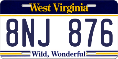 WV license plate 8NJ876