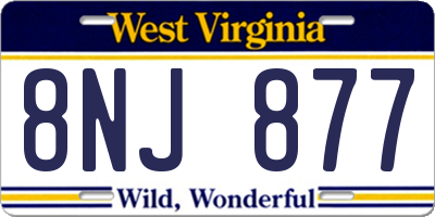 WV license plate 8NJ877