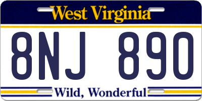 WV license plate 8NJ890